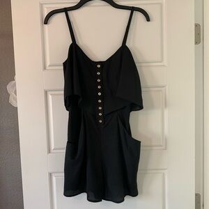 Bebe Romper with Pockets, Adjustable Straps